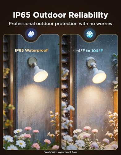 Image of Govee Par38 Flood Smart Light Bulbs, 1300Lm Flood Light Outdoor 2-Pack | IP65 Waterproof, Smart Bulbs Compatible with Alexa, Matter & SmartThings, RGBWW Tunable White for Porch & Garage, E26 Base