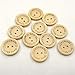 Fodattm 100 PCS Round 2 Hole Handmade with Love Wooden Button Wood Decorative Button for DIY Craft Sewing Embellishment Accessory (Diameter - 1