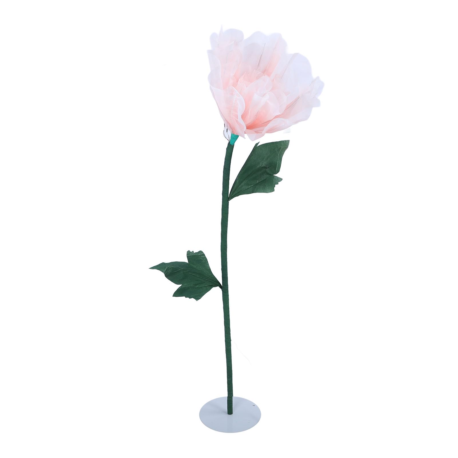 Grande Fleur Artificielle en Soie avec Lumière LED, Décoration de Pivoine Ouvrante pour Mariages et Fêtes, 60cm en Fer PVC