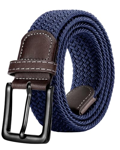 Mens Braided Belt, Woven Stretch Belts for Men Golf Casual Pants