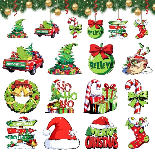 36Pcs Christmas Wooden Hanging Ornaments Set DROPS TO - image 1