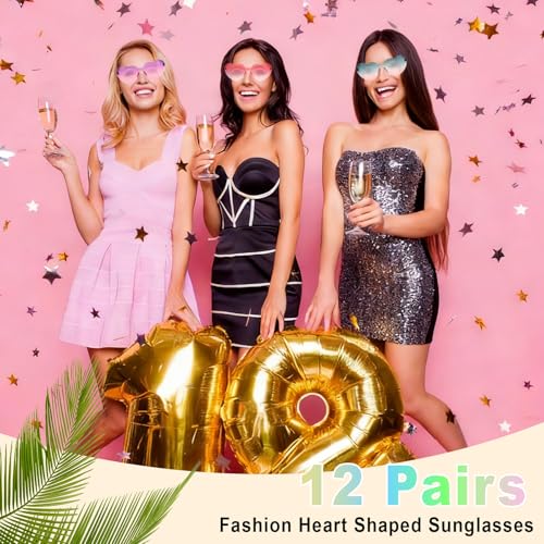 Image of Heart Sunglasses 12 /18 /24 Pcs Heart Shaped Glasses for Women Cute Funny Party Glasses Party Favors Accessories