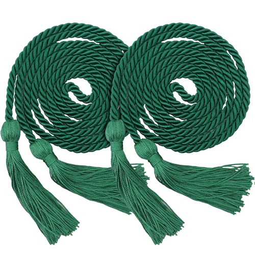 Image of GraduationMall Double Graduation Honor Cords Emerald Green 68 inch