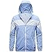 MNSSRN Kurtka odporna na zimno, z wentylatorem, ładowanie USB, 3-stopniowa regulacja, wodoodporna kurtka do wędkowania, jazdy na rowerze, biegania (bez baterii), Jasnoniebieski, M