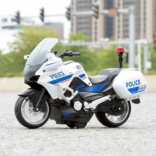 Image of FEXXA Police Motorcycle Toy - Pull Back Motorcycle Toys, Tiny Gift with Music Lighting, Latte Motorcycles Toy for Kids Boys Age 3-8 Year Old [NEW] (Future Bike-Police)
