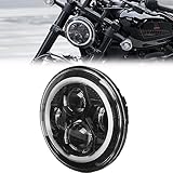 KEMIMOTO 7Inch Retro Motorcycle Headlights With Mounting Bracket Hi/Lo Beam Headlamp Compatible with Sportster S RH1250 2021 2022 2023