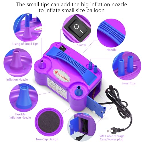 Image of IDAODAN Electric Balloon Pump, Portable Electric Balloon Blower Machine Inflator Air Pump for Party Decorations