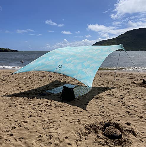 Image of Neso Grande Portable Beach Tent Sun Shelter - Lightweight Beach Shade Canopy - Easy Setup for Family Outings - Patented Reinforced Corners - UPF 50+ Sun Protection - 7ft Tall, 9 x 9ft