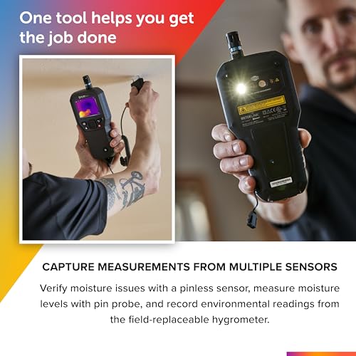 Image of FLIR MR277 Moisture Meter, MSX IR Camera & Hygrometer for Building Inspection | 160x120 thermal, MSX, non-invasive sensor, building inspection, air leaks, insulation voids, documentation