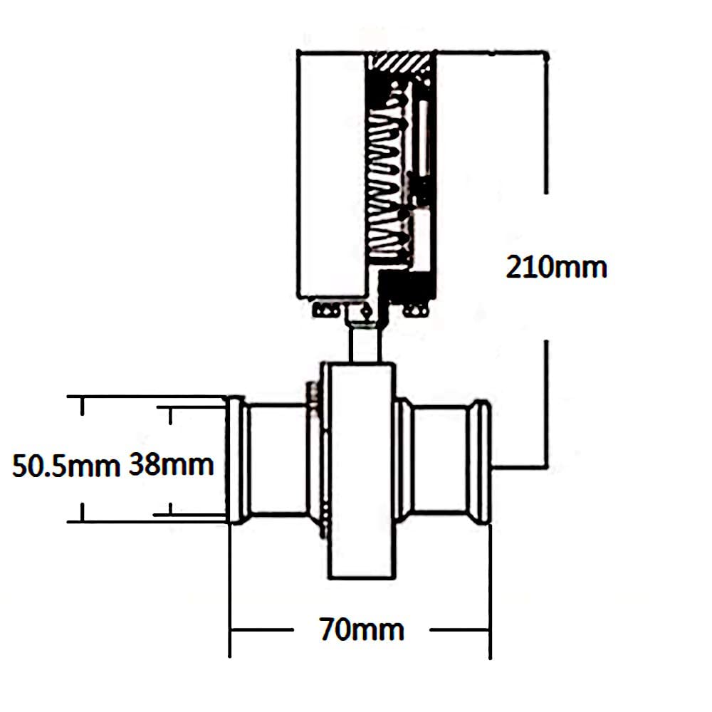 DERNORD Vanne papillon sanitaire 3,8 cm, valve d'actionnement pneumatique SS304 à action unique