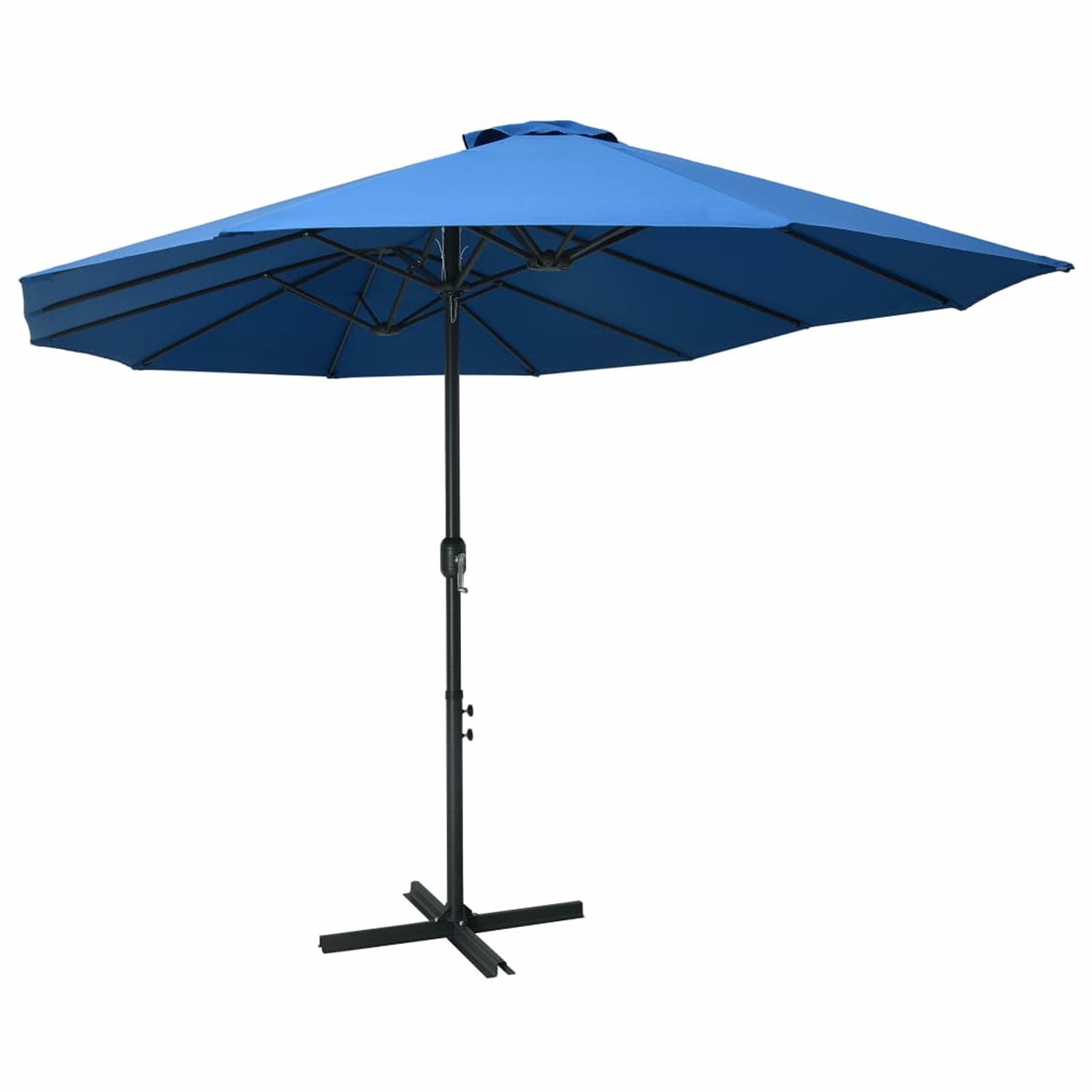 Homgoday Sombrilla de jardín con Palo de Aluminio Azul 460x270 cm Sombrilla de Jardín,Protección UV Sombrilla Jardín Grande Orientable Jardín Parasol Balcón