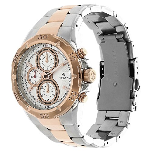 Titan Regalia Regallia Rose Gold Chronograph Stainless Steel Strap Watch for Men-NS9308KM01 - Image 2