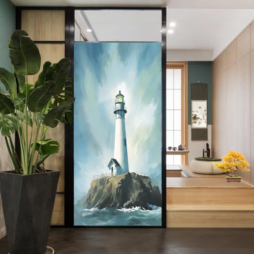 Película decorativa para ventana diseño Faro blanco 17.7x23.6 in