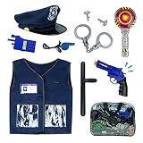 RedCrab Kids Police Officer Pretend Costume Play Toys Set,Hat and Uniform Outfit Role-playing Toy fo