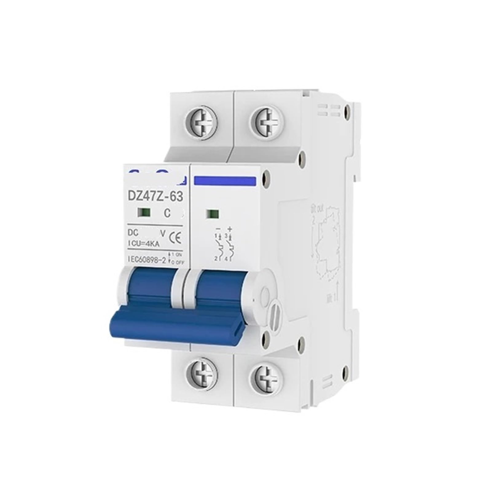 Disjoncteur DZ47Z 2P 1000V 16A pour coffret électrique CC