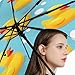 Meaudiwes Fashion Compact Auto Folding Umbrella Windproof Travel Umbrella For Rain & Sun Yellow Rubber Ducks Print