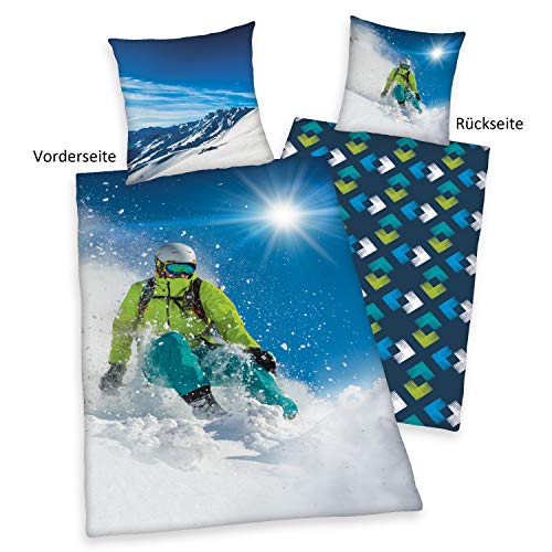 Funda nórdica azul Herding de algodón con almohada para cama de 135x200 3