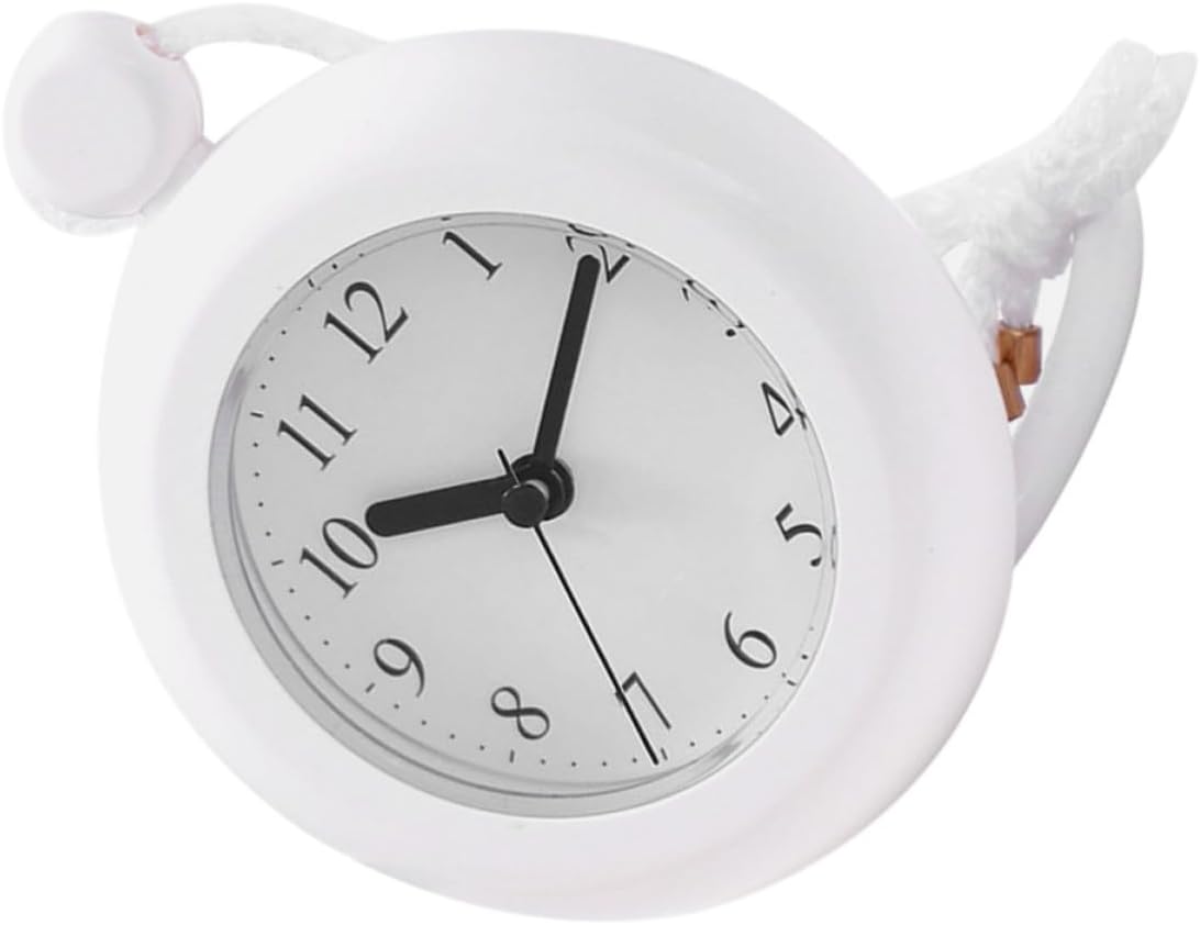 Hemobllo Waterproof Bathroom Clock Hanging Wall Clock Silent Non-Ticking Plastic Time Display for High Humidity Environments Suitable for Shower and Bedroom Decoration