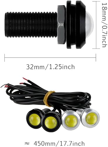 Miniatura 2 de OtpOutopa Luces LED Eagle Eye, luz indicadora ultra fina de 0.709 in, luces de circulación diurna, luces traseras DRL, luz antiniebla, luz de