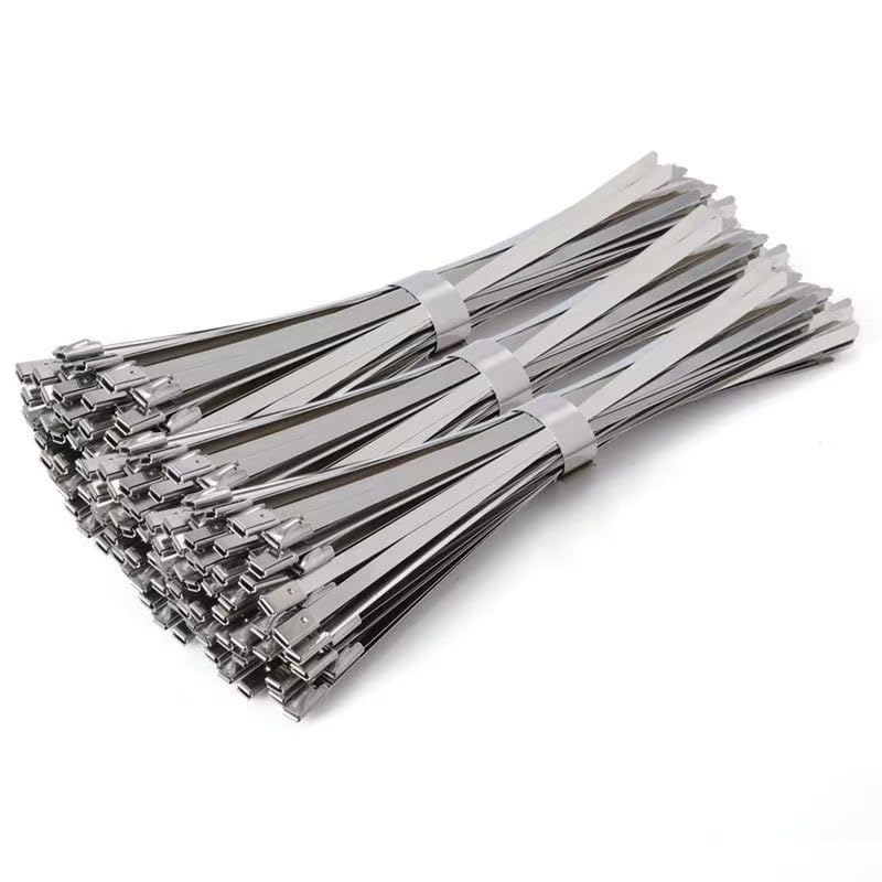 Kit di 406 fascette stringicavo in acciaio inox, 4 misure, per recinzioni esterne, automobilistiche, tubi di scarico
