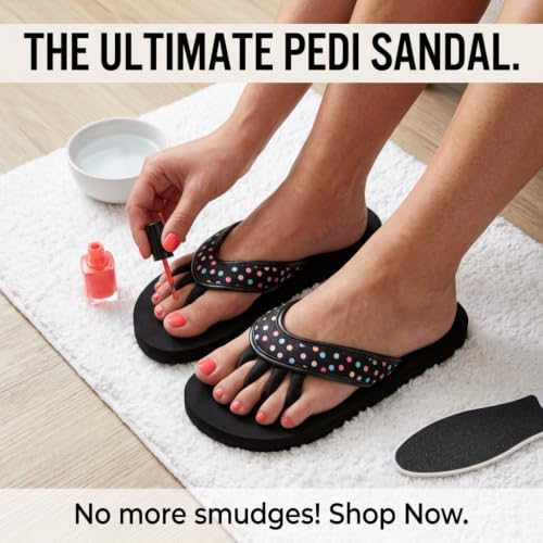 Image of Pedi Couture Pedicure Sandals with Built In Toe Separators for Women - Comfortable Spa Style Flip Flops for Home, Salon, Yoga & Gym Use