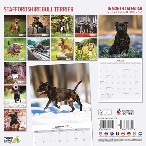 Staffordshire Bull Terrier 2025 Traditional Calendar, Various - Image 2