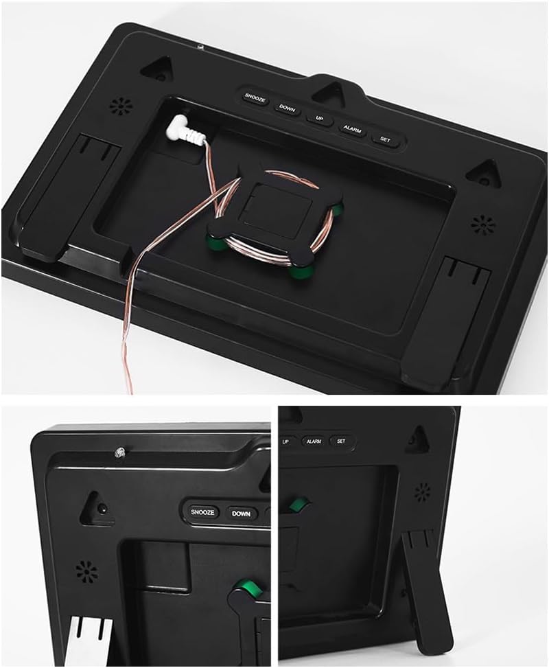 STOBAZA Digital Wall Clock with Temperature Humidity Sensor Large Display Corded Led Alarm Clocks with Date, Week, Temp, Humidity Calendar Alarm Timer for Living Room Bedroom Classroom Office