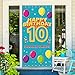 10th Birthday Door Banner Decorations, Happy 10th Birthday Decorations for Boys Girls, Double Digits 10 Year Old Birthday Party Yard Sign Poster Decorations, Durable Fabric, PHXEY
