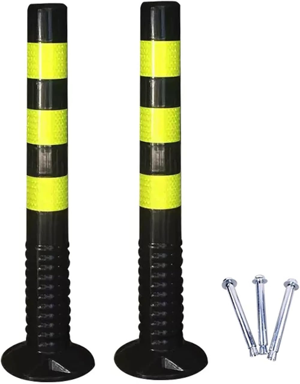 Parking Lot Bollards 30 Inches Plastic Reflective Security Posts Traffic Cones for Driveway Walkway Sidewalk Restaurant Hotel