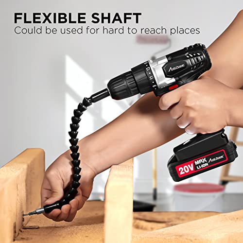 Image of AVID POWER 20V Cordless Drill Set for Home DIY & Beginner Projects - Lightweight Power Drill with Battery Charger & 22 Bits, Variable Speed, 3 /8 inch Keyless Chuck, Ideal for Furniture Assembly (Black)