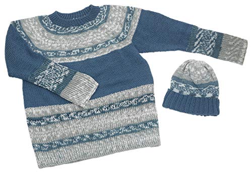 NASKA 編み物キット 編み男 AMIMEN いろいろ風な ラウンドヨークセーター&帽子 Col.B Designed by ツマガリタケヒト T-3のサムネイル