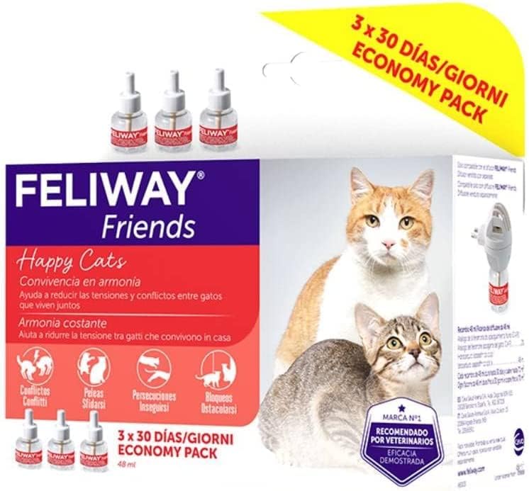 FELIWAY Friends - Pack 3 Recharges - La Solution Conçue pour Réduire les conflits, Tensions,...