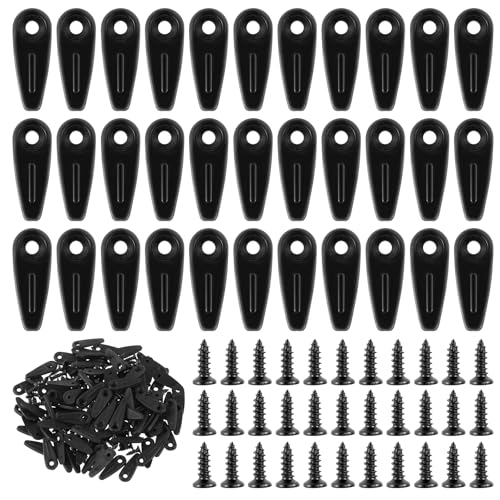 Image of 100 Pieces Picture Frame Turn Button Fasteners Set, Picture Frame Backing Clips with 100Pcs Screws Pictures Frames Corner Fasteners for Hanging Pictures Artwork Gift Box Decoration Box (Black)