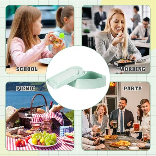 Image of 4 Pack Sandwich Containers for Lunch Boxes, Reusable Sandwich Bread Box Container for Adults, Large Travel Bento Sandwich Holder Box with Lid, BPA Free, 14 oz