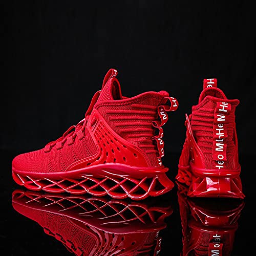 Dudhuh Running Shoes For Men Comfortable Athletic Cross Trainer Casual Walking Fashion Mens Tennis Sock Sneakers Red #TOP5