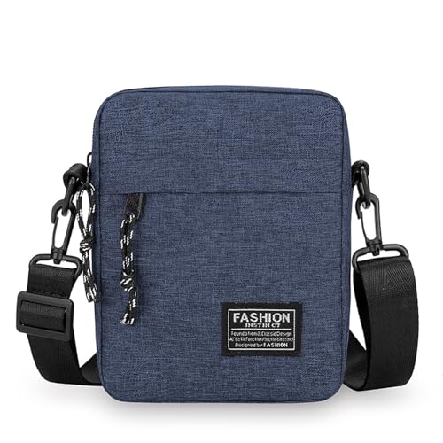 Bolsas transversais para homens e mulheres, bolsa de ombro de viagem, carteira de celular, pequena bolsa carteiro casual para trabalho, trilha, viagens, Azul, Compact, Tendência