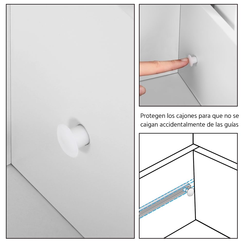 Yaheetech Armario de baño Mueble Auxiliar con 4 Cajones 30x30x82cm Blanco | Muebles de Suelo Auxiliarde Pie para Baño Sala de Estar, Comedor, Cocina