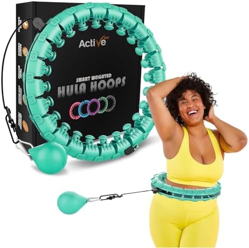 Bild von K-MART Smart Hula Ring Hoops, gewichteter Hula Circle 24, abnehmbarer Fitnessring mit 360-Grad-Auto-Spinning-Ball, Gymnastik, Massage, Fitness für Erwachsene zur Gewichtsabnahme