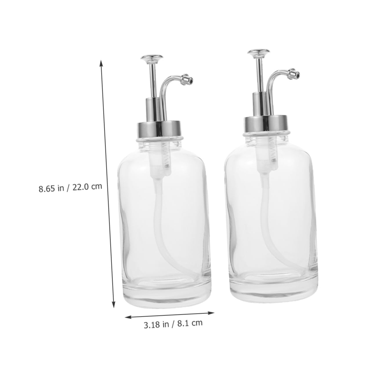 ABOOFAN 2pcs Transparent Glass Syrup Dispenser Pump Bottle for Honey Juice Syrups Capacity Compact Design for Coffee Bars and Home Use