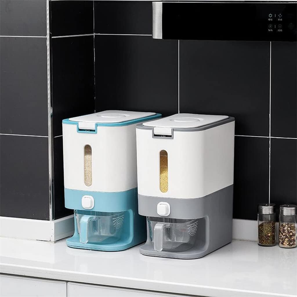 Grain Rice Storage Container Household Plastic Barrel Multi-functional Tank(Blue)