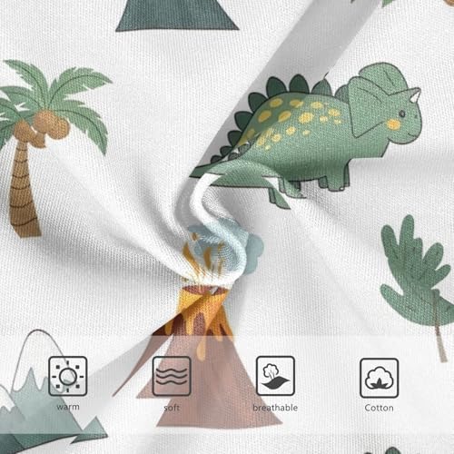 CHIFIGNO Cute Cartoon Dinosaurs White Boys' Underwear Cotton Boys Briefs Printed Breathable Brief Underwear3