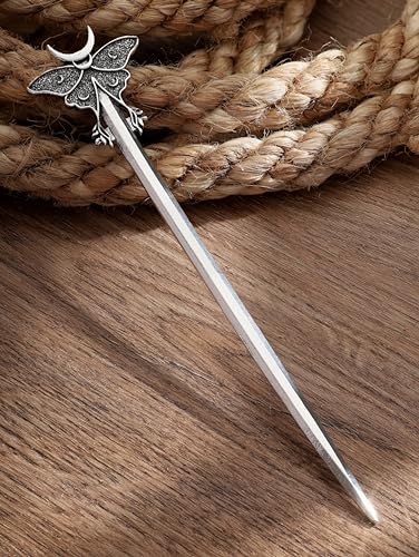 Pinza de cabello HAQUIL Luna Moth con diseño de luna creciente y polilla para mujeres y hombres, aleación metálica sin níquel, estilo punk gótico miniatura 6
