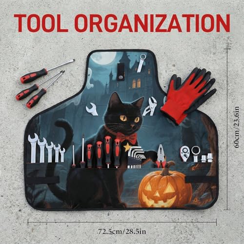 Delantal de trabajo Halloween Cat para hombres y mujeres miniatura 2