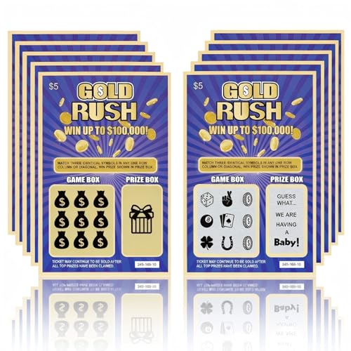 UreverFins 10 Pregnancy Announcement Fake Lottery Scratch Off Tickets Great Idea for Pregnancy Reveal Perfect Baby Announcement to Share with Grandparents Husband Family