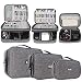 BUBM 3Pcs Universal Travel Cable Organizer Electronics Accessories Carry Bag for Cables, Cord, USB Flash Drive, Battery and More, Denim Gray