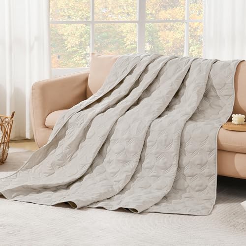 Image of Litanika Queen Quilt Bedding Set, Linen Summer Lightweight Soft Comforter Bedspreads & Coverlets, Boho Farmhouse Bedding Cover Bed Decor All Season, 3 Pieces (1 Quilt, 2 Pillowcases)