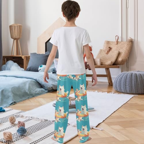 Boy's Pants Cat Dog in Pool Jogger Pants Elastic Waist Long Bottoms Trousers with Pockets 6-14 Years3