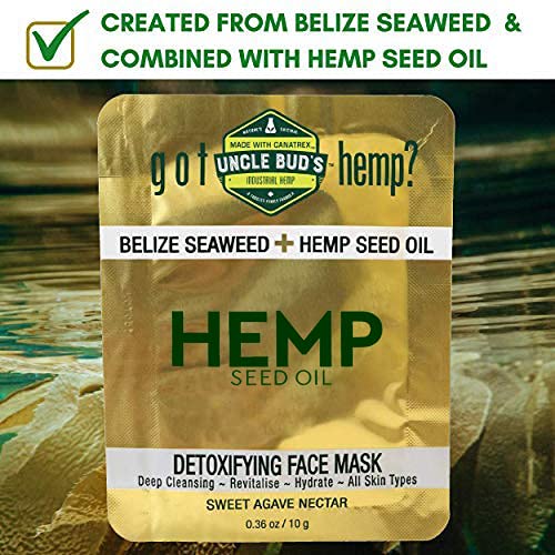 Miniatura 6 de Mascarilla facial de algas marinas de Belice con aceite de semilla de cáñamo puro, paquete de 6 unidades