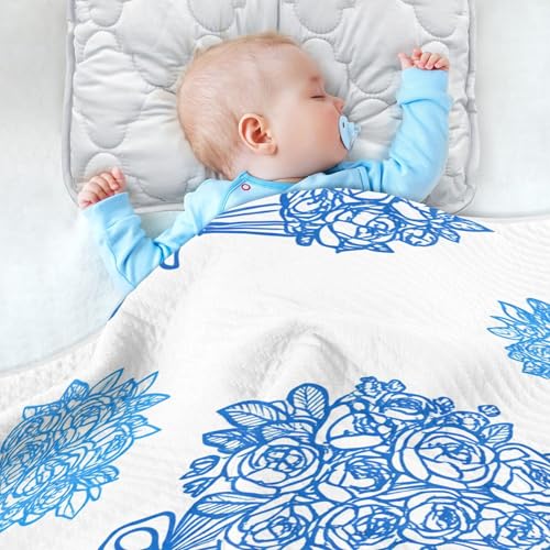 Burbuja Bouquets of Flowers Baby Blanket for Boys Girls, Nursery Soft Warm Swaddling Receiving Baby Blankets, 30x40 in Toddler Blanket4