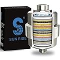 20-Stage Shower Filter-Shower Head Filter for Hard Water, with 1 Replaceable Cartridges, High Output Shower Water Filter for Removing Chlorine and fluoride, Brushed Nickel